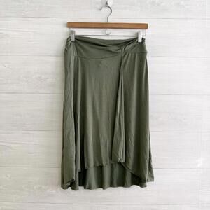 Judy Knapp California - Green pull on faux wrap skirt, L